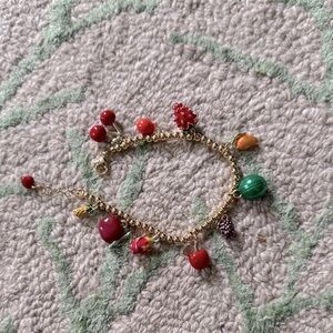 New without tags enamel fruit charm bracelet